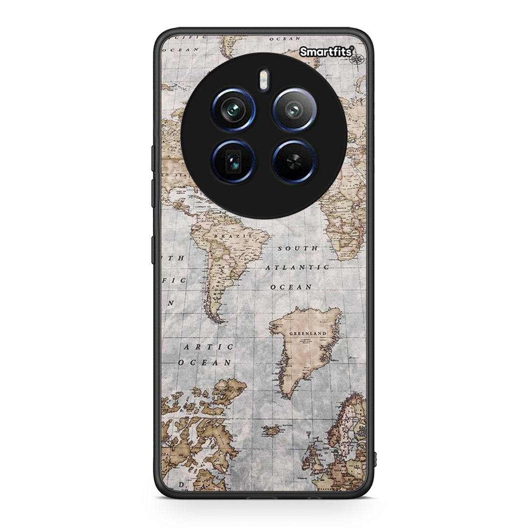 Realme 12 Pro 5G / 12 Pro+ World Map Θήκη από τη Smartfits με σχέδιο στο πίσω μέρος και μαύρο περίβλημα | Smartphone case with colorful back and black bezels by Smartfits