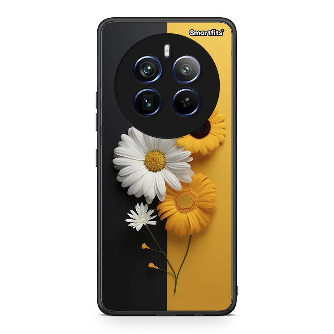 Realme 12 Pro 5G / 12 Pro+ Yellow Daisies θήκη από τη Smartfits με σχέδιο στο πίσω μέρος και μαύρο περίβλημα | Smartphone case with colorful back and black bezels by Smartfits