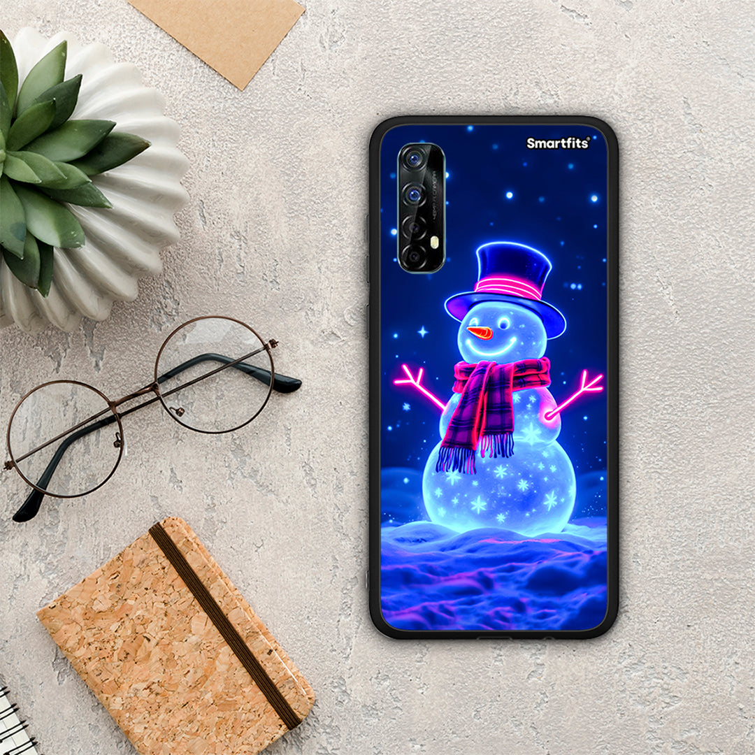 Christmas Neon Snowman - Realme 7 θήκη