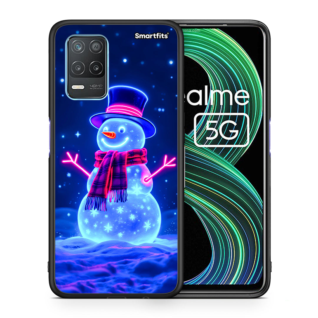 Christmas Neon Snowman - Realme 8 5G θήκη