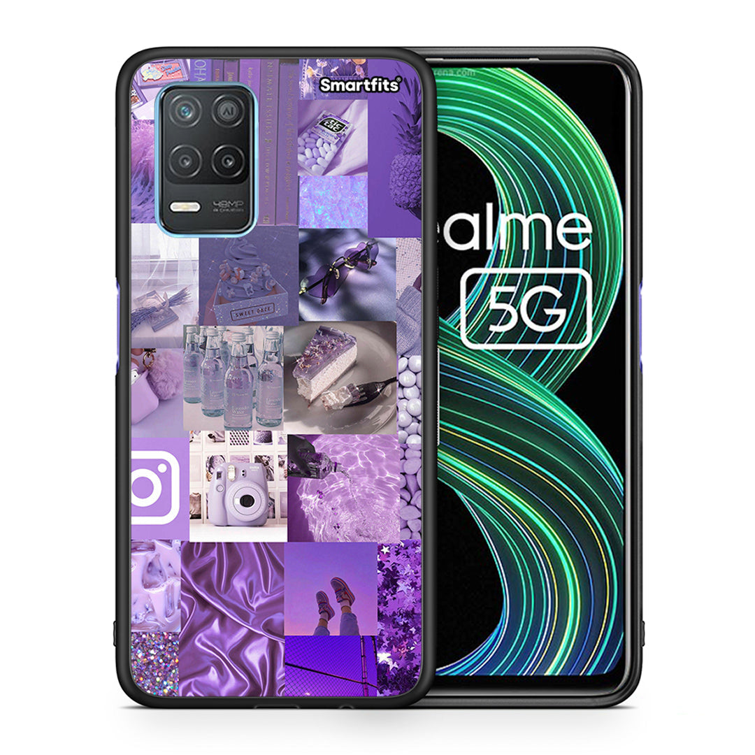 Purple Aesthetic Collage - Realme 8 5G θήκη