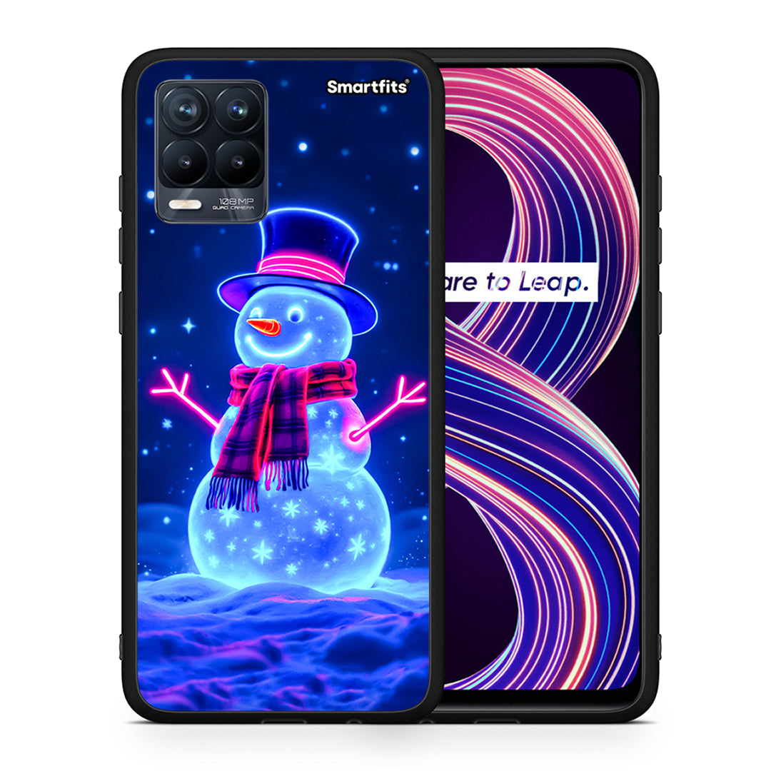 Christmas Neon Snowman - Realme 8 / 8 Pro θήκη