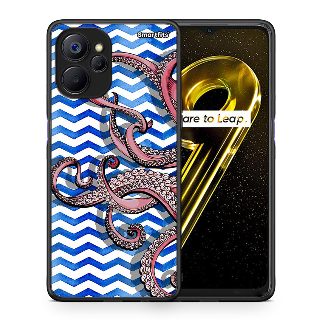 Θήκη Realme 9i 5G Chevron Devilfish από τη Smartfits με σχέδιο στο πίσω μέρος και μαύρο περίβλημα | Realme 9i 5G Chevron Devilfish case with colorful back and black bezels