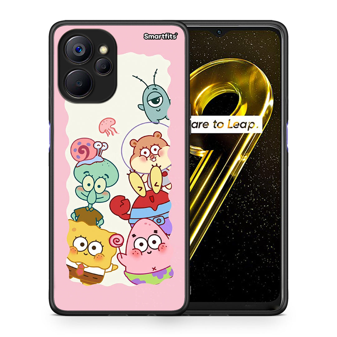 Θήκη Realme 9i 5G Cute Companion από τη Smartfits με σχέδιο στο πίσω μέρος και μαύρο περίβλημα | Realme 9i 5G Cute Companion case with colorful back and black bezels