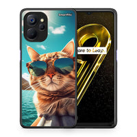 Thumbnail for Θήκη Realme 9i 5G Summer Cat από τη Smartfits με σχέδιο στο πίσω μέρος και μαύρο περίβλημα | Realme 9i 5G Summer Cat case with colorful back and black bezels