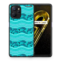 Thumbnail for Θήκη Realme 9i 5G Swimming Dolphins από τη Smartfits με σχέδιο στο πίσω μέρος και μαύρο περίβλημα | Realme 9i 5G Swimming Dolphins case with colorful back and black bezels