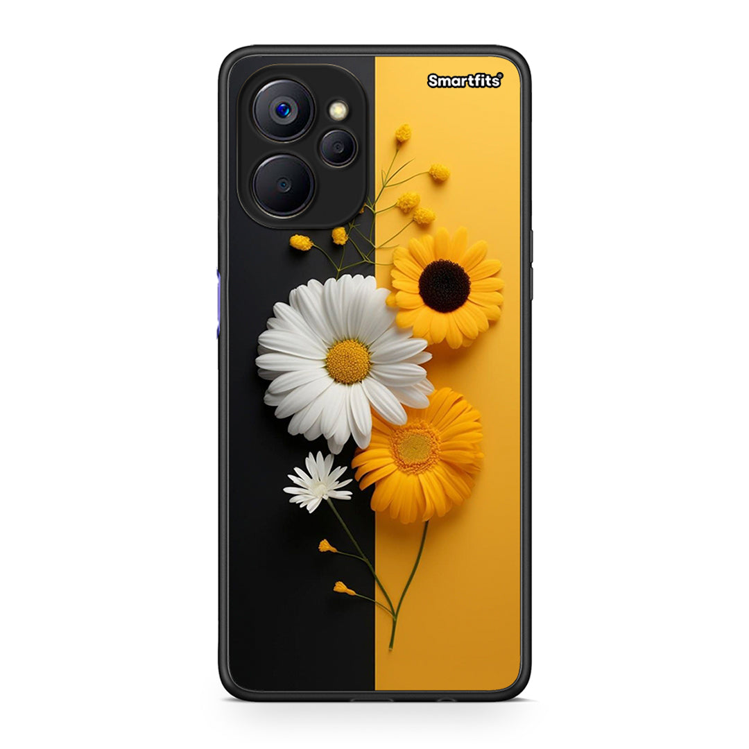 Realme 9i 5G Yellow Daisies θήκη από τη Smartfits με σχέδιο στο πίσω μέρος και μαύρο περίβλημα | Smartphone case with colorful back and black bezels by Smartfits