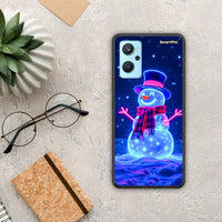 Thumbnail for Christmas Neon Snowman - Oppo A96 θήκη