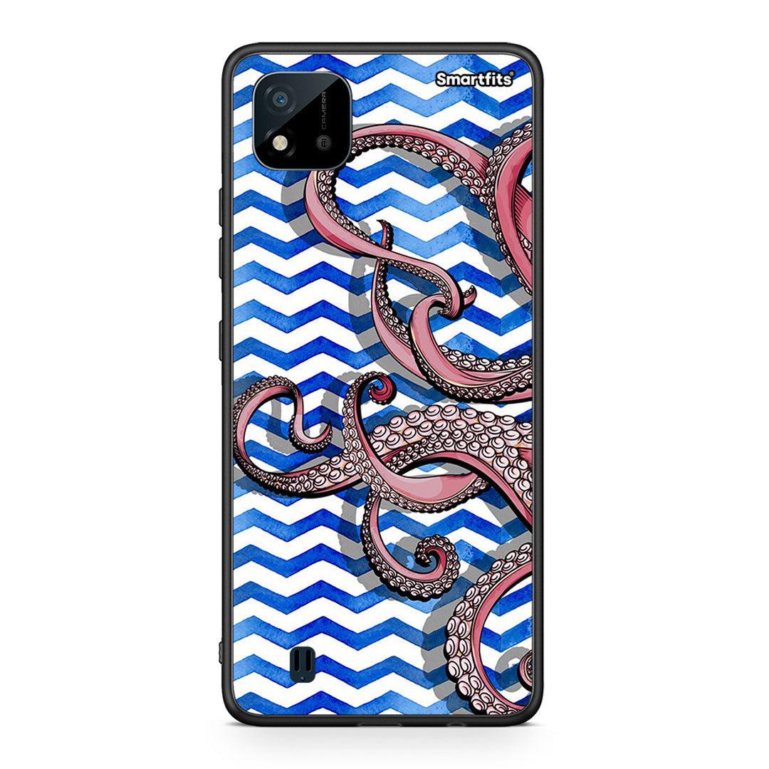 Realme C11 2021 Chevron Devilfish θήκη από τη Smartfits με σχέδιο στο πίσω μέρος και μαύρο περίβλημα | Smartphone case with colorful back and black bezels by Smartfits