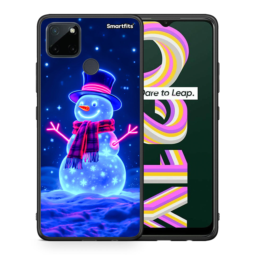 Christmas Neon Snowman - Realme C21Y / C25Y / 7i (Global) θήκη