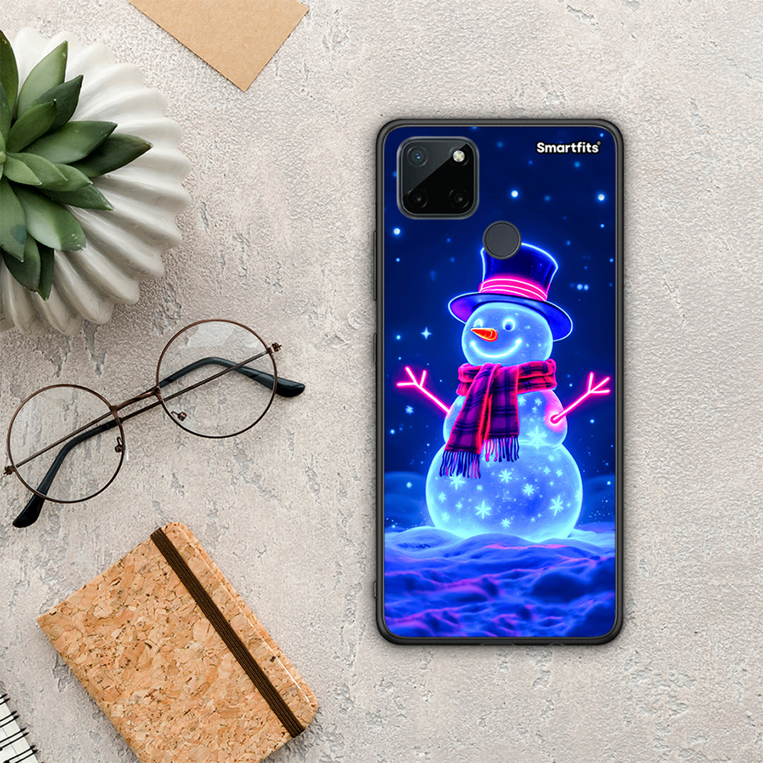 Christmas Neon Snowman - Realme C21Y / C25Y / 7i (Global) θήκη