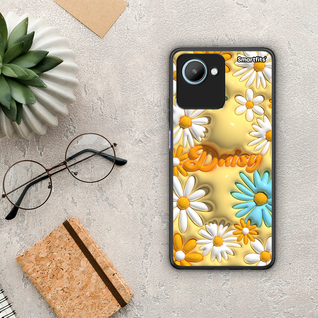 Θήκη Realme C30 Bubble Daisies από τη Smartfits με σχέδιο στο πίσω μέρος και μαύρο περίβλημα | Realme C30 Bubble Daisies Case with Colorful Back and Black Bezels