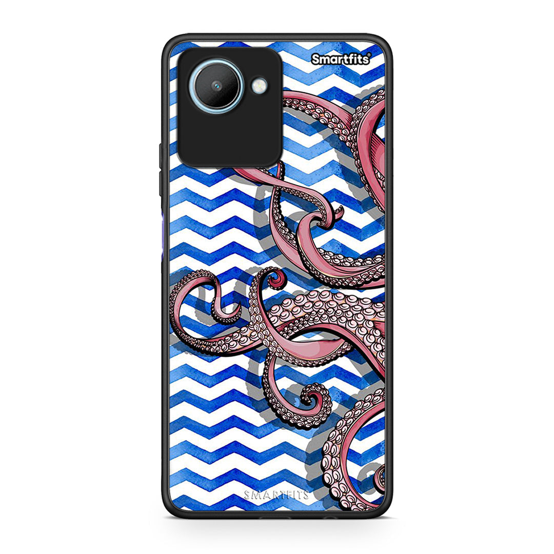 Θήκη Realme C30 Chevron Devilfish από τη Smartfits με σχέδιο στο πίσω μέρος και μαύρο περίβλημα | Realme C30 Chevron Devilfish Case with Colorful Back and Black Bezels