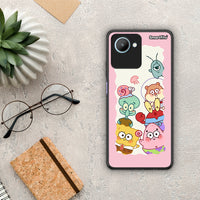 Thumbnail for Θήκη Realme C30 Cute Companion από τη Smartfits με σχέδιο στο πίσω μέρος και μαύρο περίβλημα | Realme C30 Cute Companion Case with Colorful Back and Black Bezels