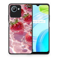 Thumbnail for Θήκη Realme C30 Juicy Strawberries από τη Smartfits με σχέδιο στο πίσω μέρος και μαύρο περίβλημα | Realme C30 Juicy Strawberries Case with Colorful Back and Black Bezels