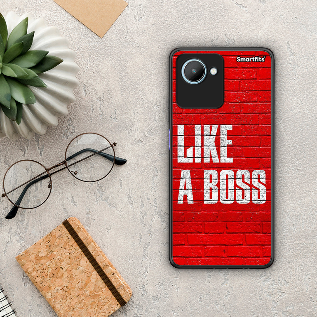 Θήκη Realme C30 Like A Boss από τη Smartfits με σχέδιο στο πίσω μέρος και μαύρο περίβλημα | Realme C30 Like A Boss Case with Colorful Back and Black Bezels