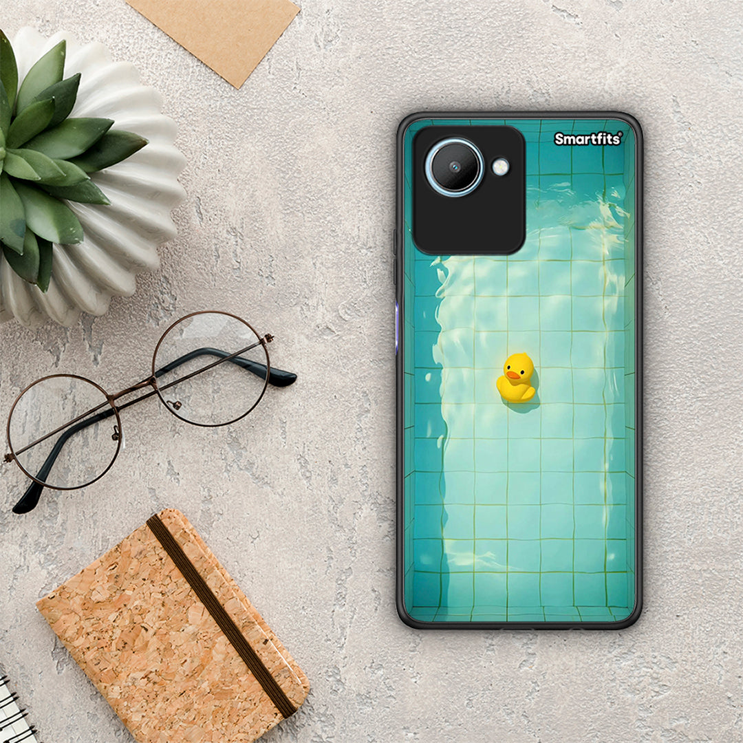 Θήκη Realme C30 Yellow Duck από τη Smartfits με σχέδιο στο πίσω μέρος και μαύρο περίβλημα | Realme C30 Yellow Duck Case with Colorful Back and Black Bezels