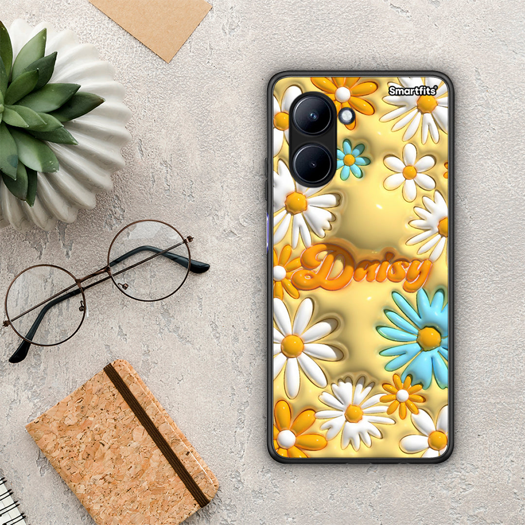 Θήκη Realme C33 Bubble Daisies από τη Smartfits με σχέδιο στο πίσω μέρος και μαύρο περίβλημα | Realme C33 Bubble Daisies Case with Colorful Back and Black Bezels