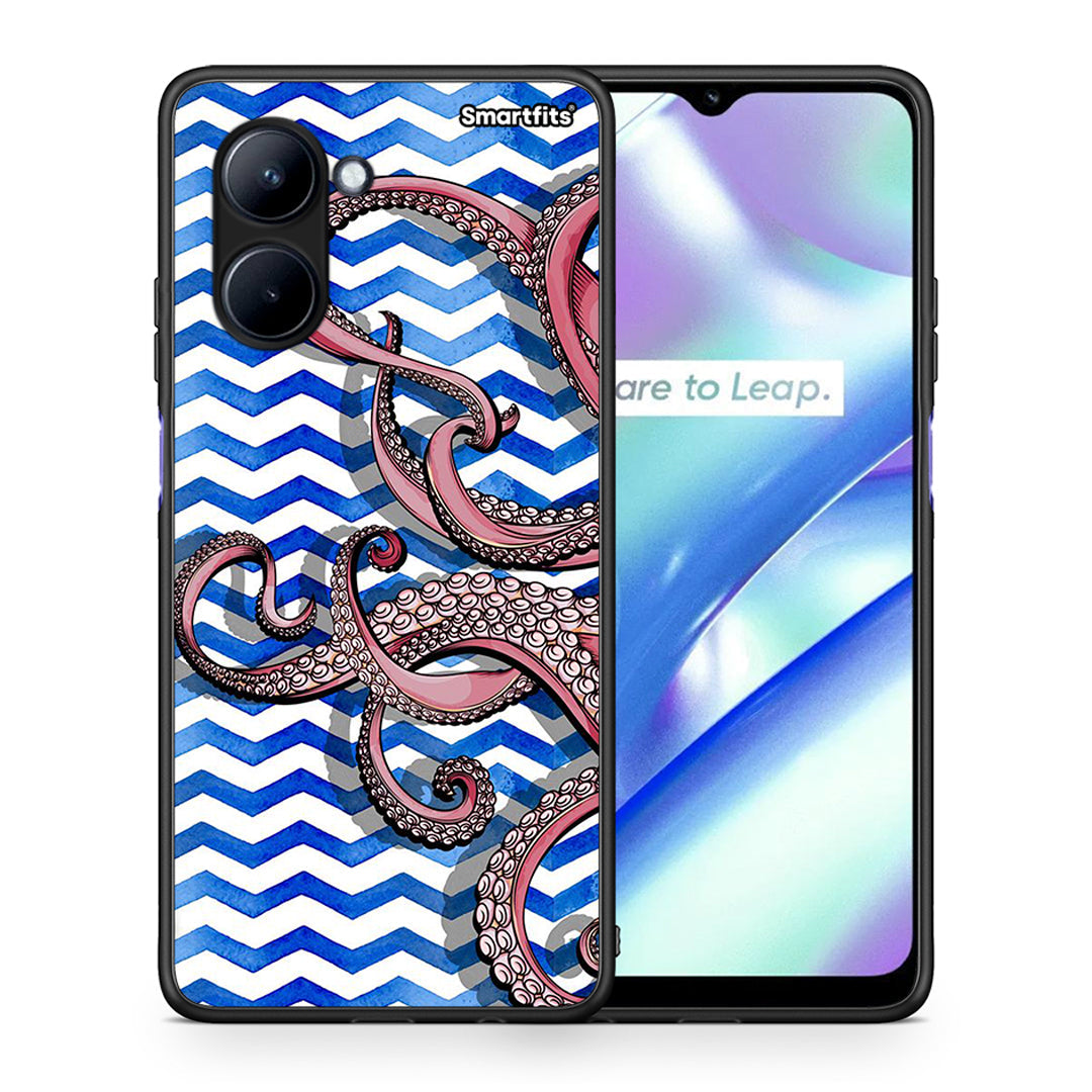 Θήκη Realme C33 Chevron Devilfish από τη Smartfits με σχέδιο στο πίσω μέρος και μαύρο περίβλημα | Realme C33 Chevron Devilfish Case with Colorful Back and Black Bezels