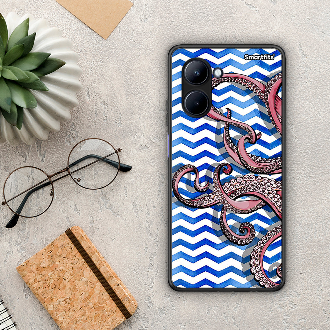 Θήκη Realme C33 Chevron Devilfish από τη Smartfits με σχέδιο στο πίσω μέρος και μαύρο περίβλημα | Realme C33 Chevron Devilfish Case with Colorful Back and Black Bezels