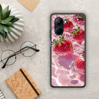 Thumbnail for Θήκη Realme C33 Juicy Strawberries από τη Smartfits με σχέδιο στο πίσω μέρος και μαύρο περίβλημα | Realme C33 Juicy Strawberries Case with Colorful Back and Black Bezels