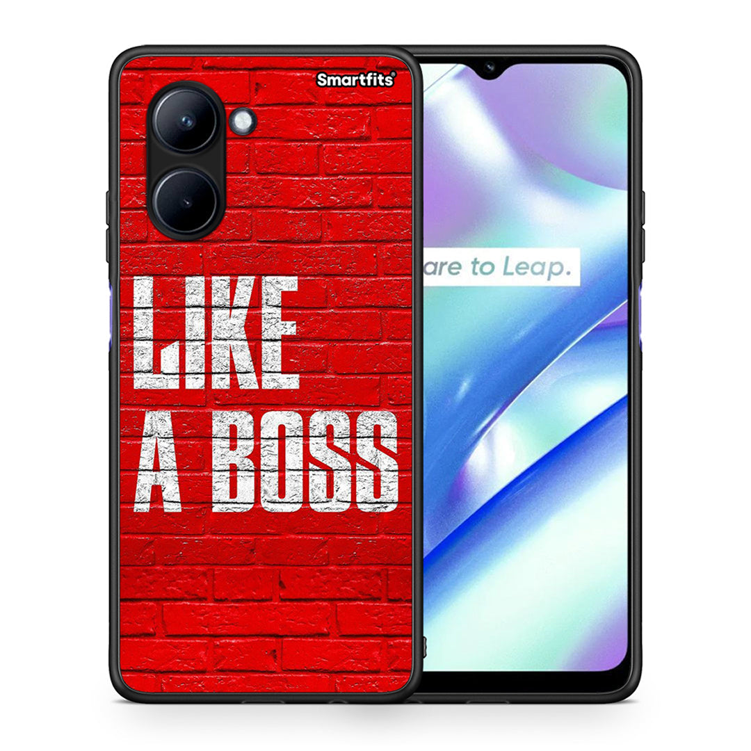 Θήκη Realme C33 Like A Boss από τη Smartfits με σχέδιο στο πίσω μέρος και μαύρο περίβλημα | Realme C33 Like A Boss Case with Colorful Back and Black Bezels