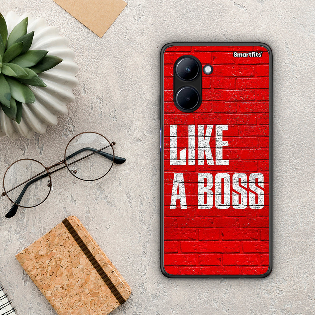 Θήκη Realme C33 Like A Boss από τη Smartfits με σχέδιο στο πίσω μέρος και μαύρο περίβλημα | Realme C33 Like A Boss Case with Colorful Back and Black Bezels