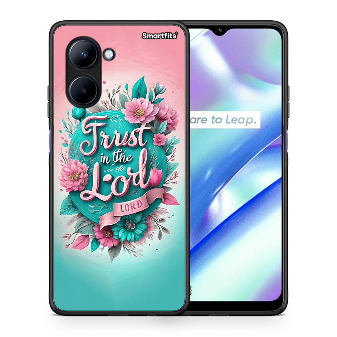 Θήκη Realme C33 Lord Trust από τη Smartfits με σχέδιο στο πίσω μέρος και μαύρο περίβλημα | Realme C33 Lord Trust Case with Colorful Back and Black Bezels