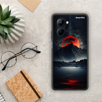 Thumbnail for Θήκη Realme C33 Red Full Moon από τη Smartfits με σχέδιο στο πίσω μέρος και μαύρο περίβλημα | Realme C33 Red Full Moon Case with Colorful Back and Black Bezels