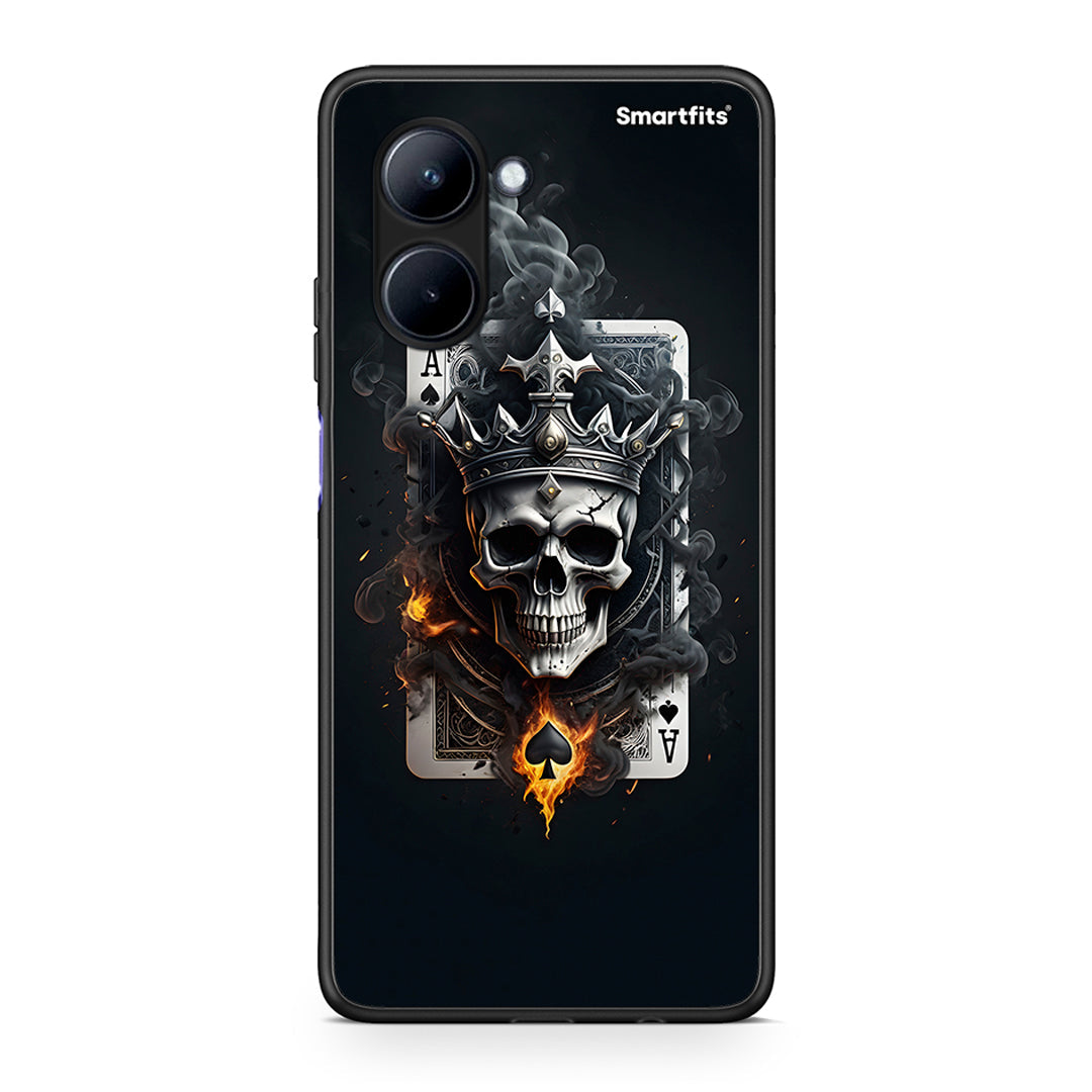 Θήκη Realme C33 Skull King Ace από τη Smartfits με σχέδιο στο πίσω μέρος και μαύρο περίβλημα | Realme C33 Skull King Ace Case with Colorful Back and Black Bezels