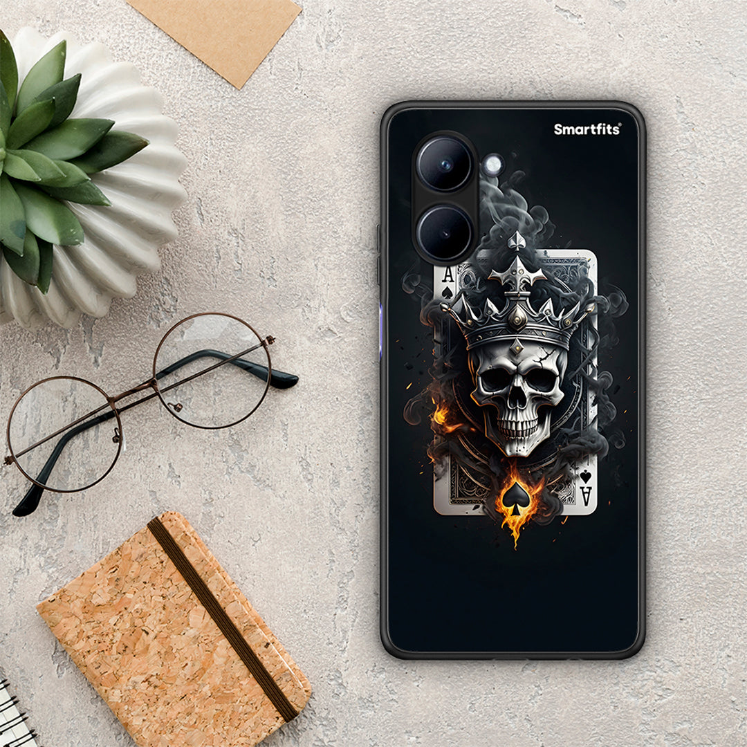 Θήκη Realme C33 Skull King Ace από τη Smartfits με σχέδιο στο πίσω μέρος και μαύρο περίβλημα | Realme C33 Skull King Ace Case with Colorful Back and Black Bezels