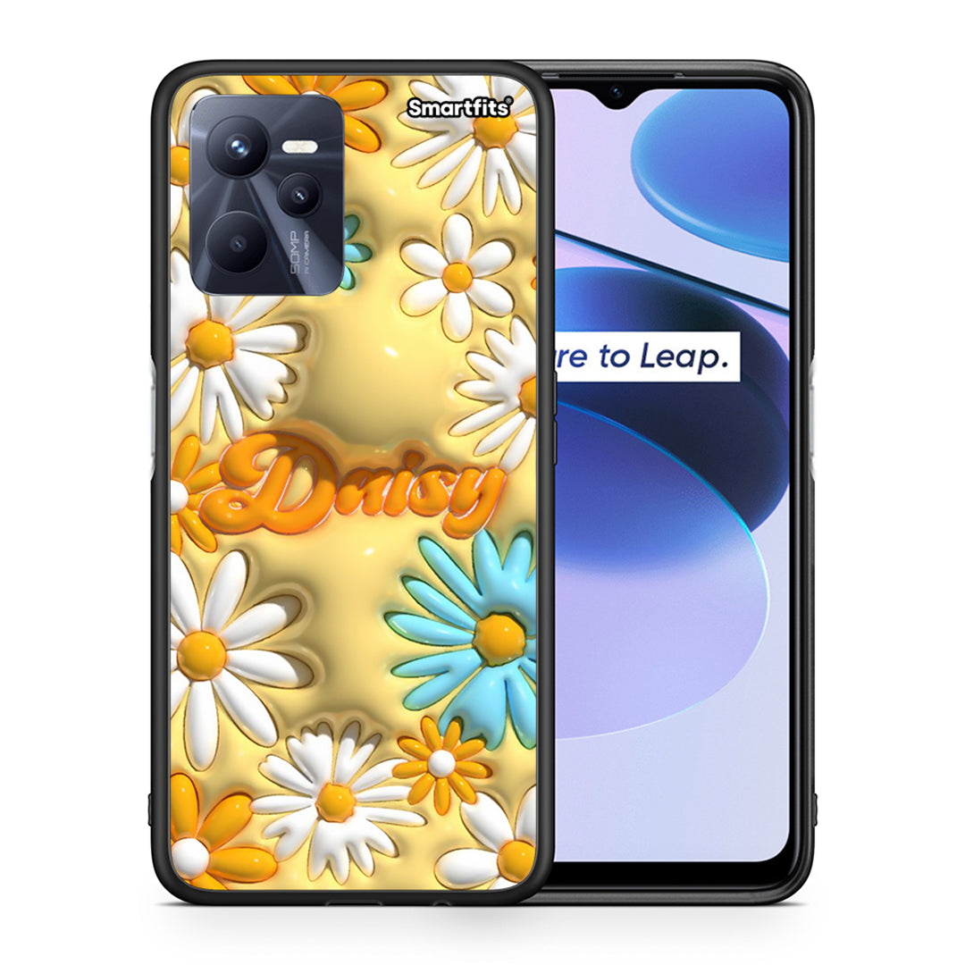 Θήκη Realme C35 Bubble Daisies από τη Smartfits με σχέδιο στο πίσω μέρος και μαύρο περίβλημα | Realme C35 Bubble Daisies case with colorful back and black bezels