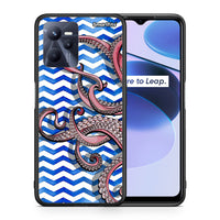 Thumbnail for Θήκη Realme C35 Chevron Devilfish από τη Smartfits με σχέδιο στο πίσω μέρος και μαύρο περίβλημα | Realme C35 Chevron Devilfish case with colorful back and black bezels