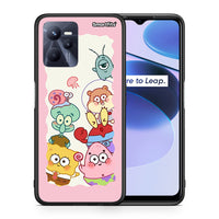 Thumbnail for Θήκη Realme C35 Cute Companion από τη Smartfits με σχέδιο στο πίσω μέρος και μαύρο περίβλημα | Realme C35 Cute Companion case with colorful back and black bezels