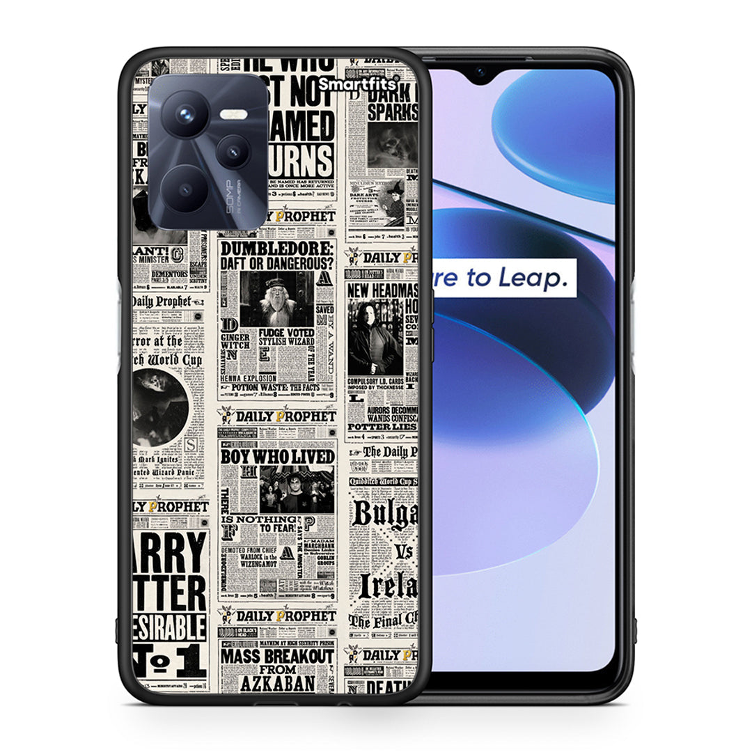 Θήκη Realme C35 Harry Paper από τη Smartfits με σχέδιο στο πίσω μέρος και μαύρο περίβλημα | Realme C35 Harry Paper case with colorful back and black bezels