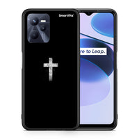 Thumbnail for Θήκη Realme C35 White Cross από τη Smartfits με σχέδιο στο πίσω μέρος και μαύρο περίβλημα | Realme C35 White Cross case with colorful back and black bezels