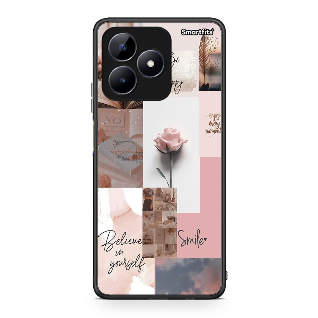 Realme Note 50 Aesthetic Collage θήκη από τη Smartfits με σχέδιο στο πίσω μέρος και μαύρο περίβλημα | Smartphone case with colorful back and black bezels by Smartfits