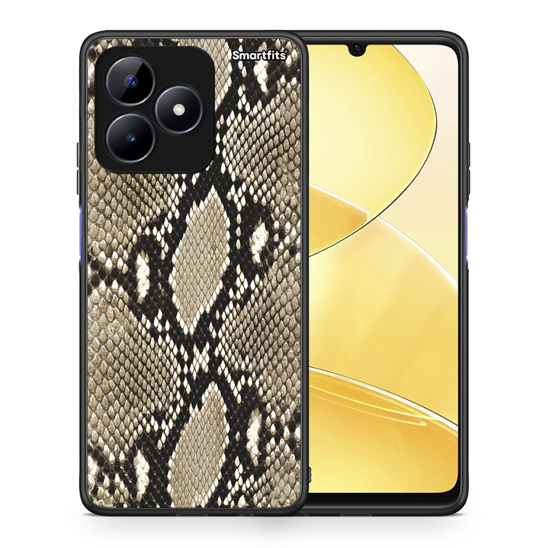 Θήκη Realme Note 50 Fashion Snake Animal από τη Smartfits με σχέδιο στο πίσω μέρος και μαύρο περίβλημα | Realme Note 50 Fashion Snake Animal case with colorful back and black bezels