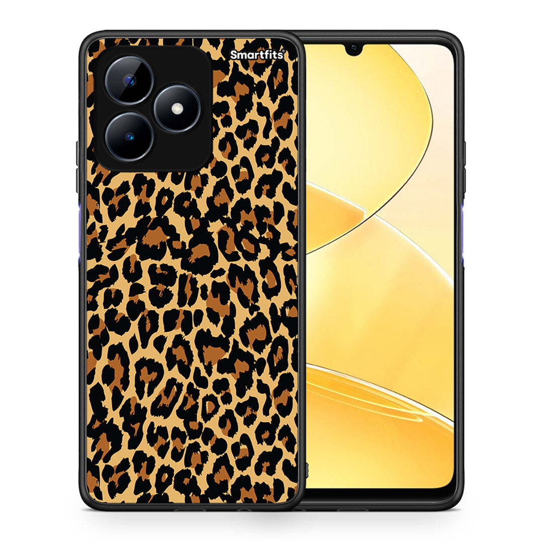 Θήκη Realme Note 50 Leopard Animal από τη Smartfits με σχέδιο στο πίσω μέρος και μαύρο περίβλημα | Realme Note 50 Leopard Animal case with colorful back and black bezels