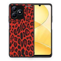 Thumbnail for Θήκη Realme C51 Red Leopard Animal από τη Smartfits με σχέδιο στο πίσω μέρος και μαύρο περίβλημα | Realme C51 Red Leopard Animal case with colorful back and black bezels