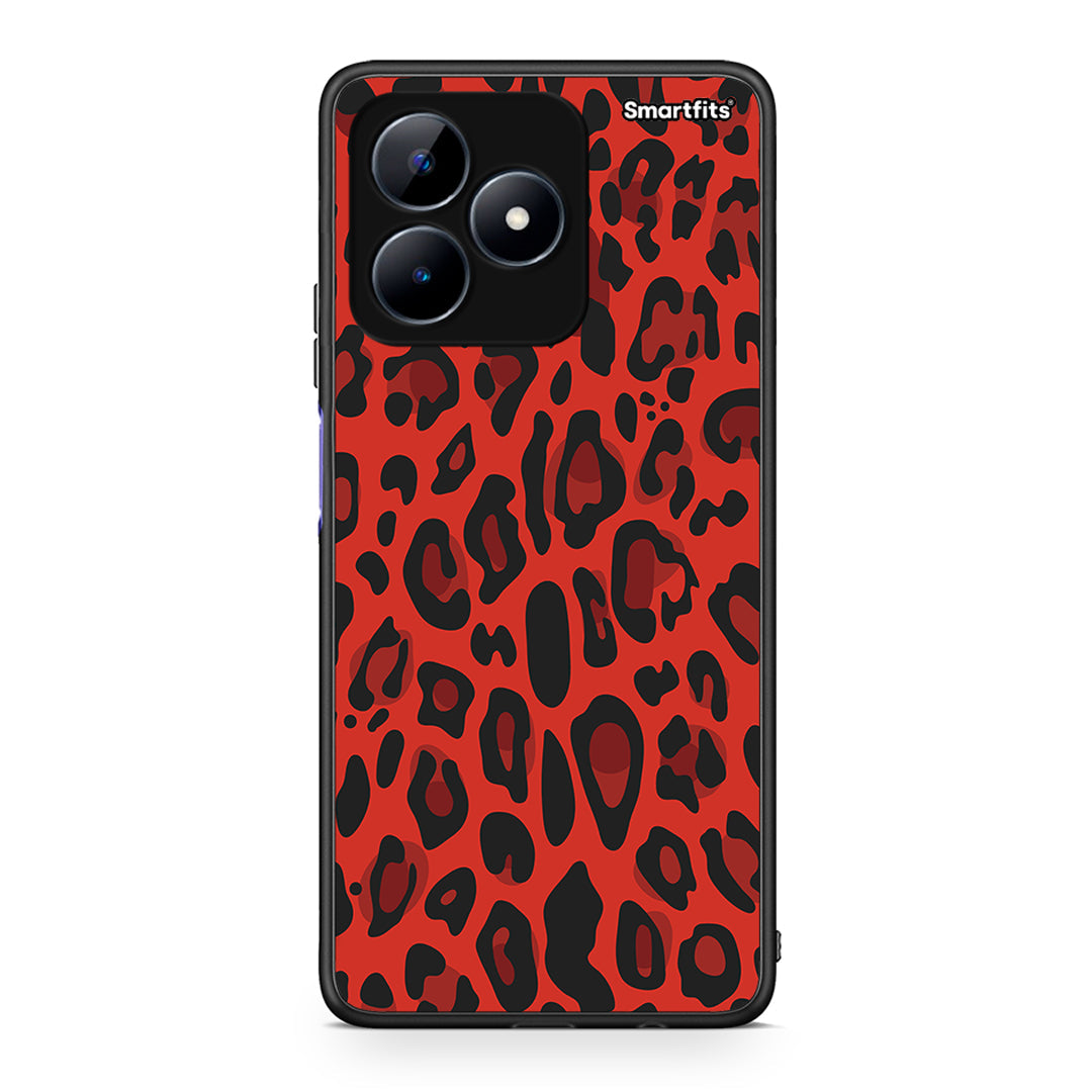4 - Realme C51 Red Leopard Animal case, cover, bumper