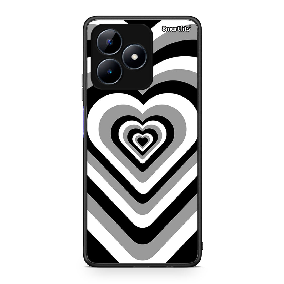 Realme C51 Black Hearts θήκη από τη Smartfits με σχέδιο στο πίσω μέρος και μαύρο περίβλημα | Smartphone case with colorful back and black bezels by Smartfits