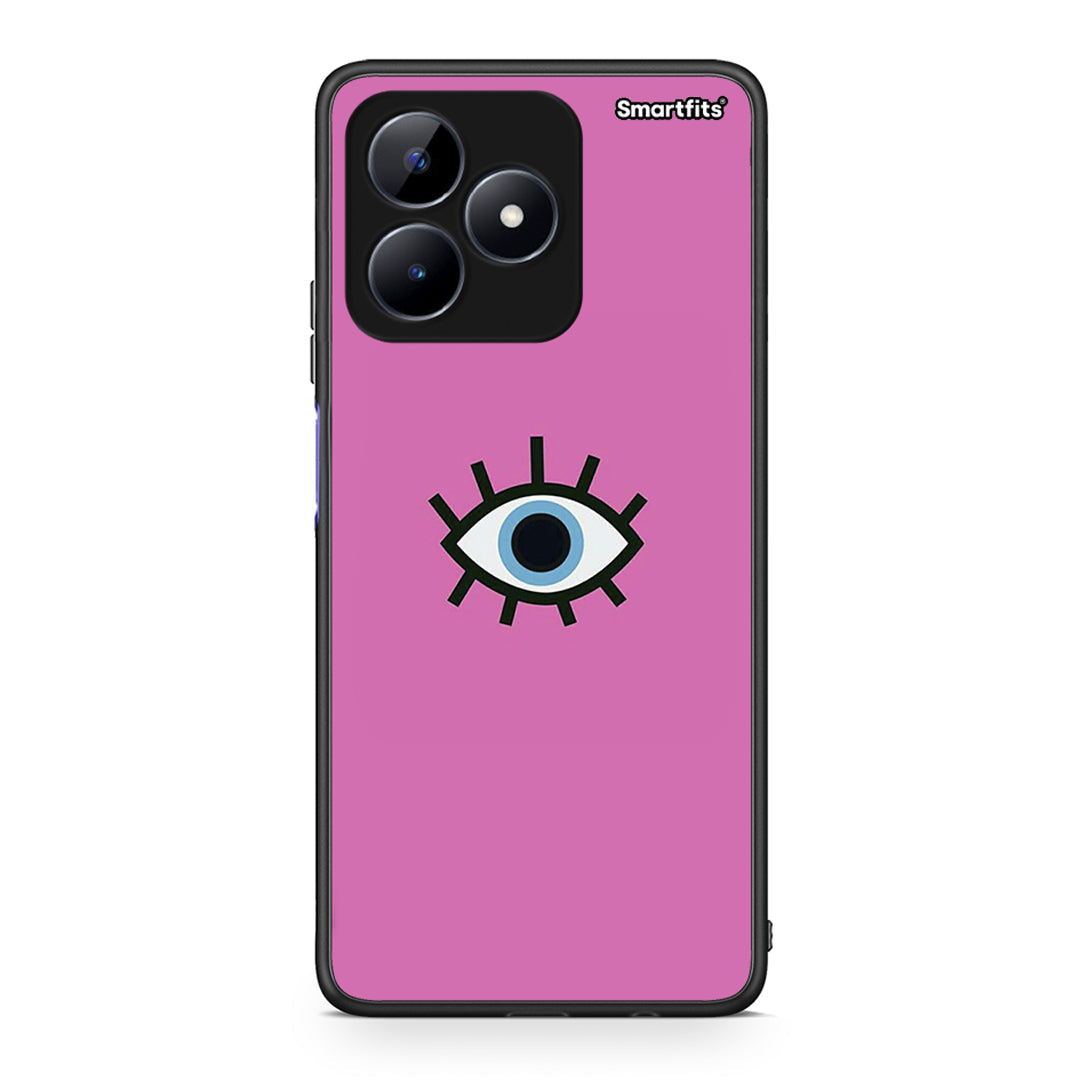 Realme Note 50 Blue Eye Pink θήκη από τη Smartfits με σχέδιο στο πίσω μέρος και μαύρο περίβλημα | Smartphone case with colorful back and black bezels by Smartfits