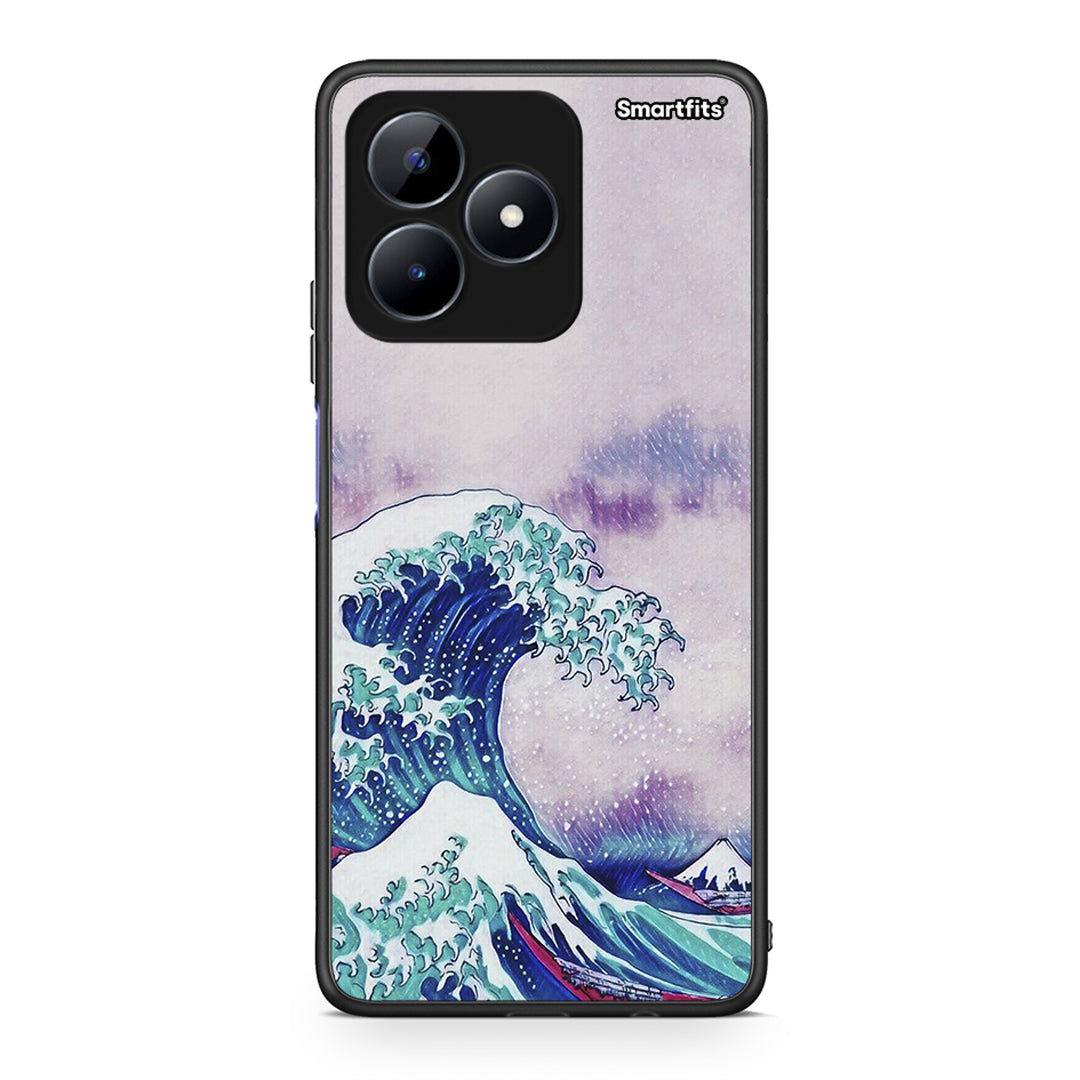 Realme C51 Blue Waves θήκη από τη Smartfits με σχέδιο στο πίσω μέρος και μαύρο περίβλημα | Smartphone case with colorful back and black bezels by Smartfits