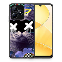 Thumbnail for Θήκη Realme C51 Cat Collage από τη Smartfits με σχέδιο στο πίσω μέρος και μαύρο περίβλημα | Realme C51 Cat Collage case with colorful back and black bezels