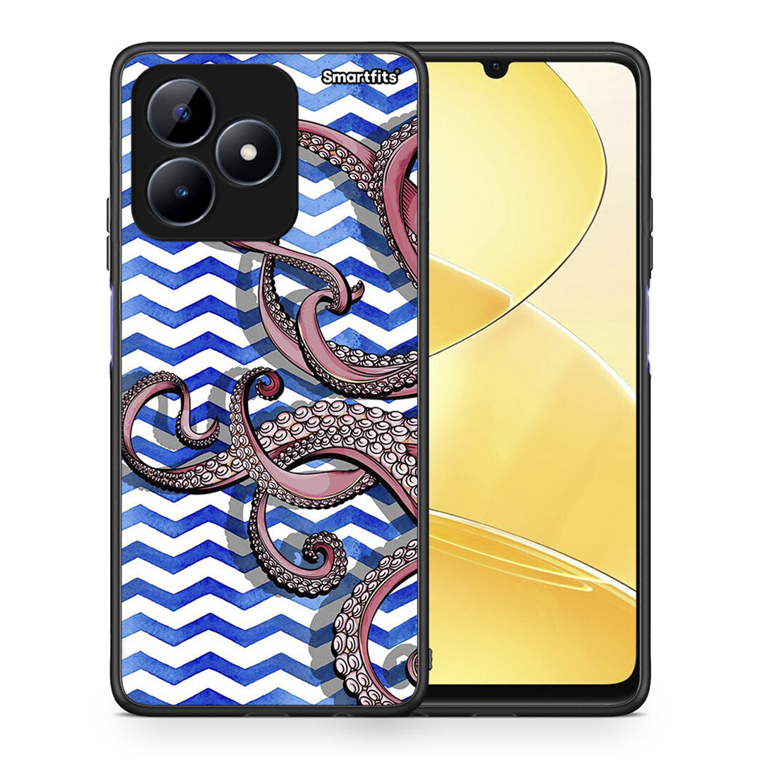 Θήκη Realme Note 50 Chevron Devilfish από τη Smartfits με σχέδιο στο πίσω μέρος και μαύρο περίβλημα | Realme Note 50 Chevron Devilfish case with colorful back and black bezels