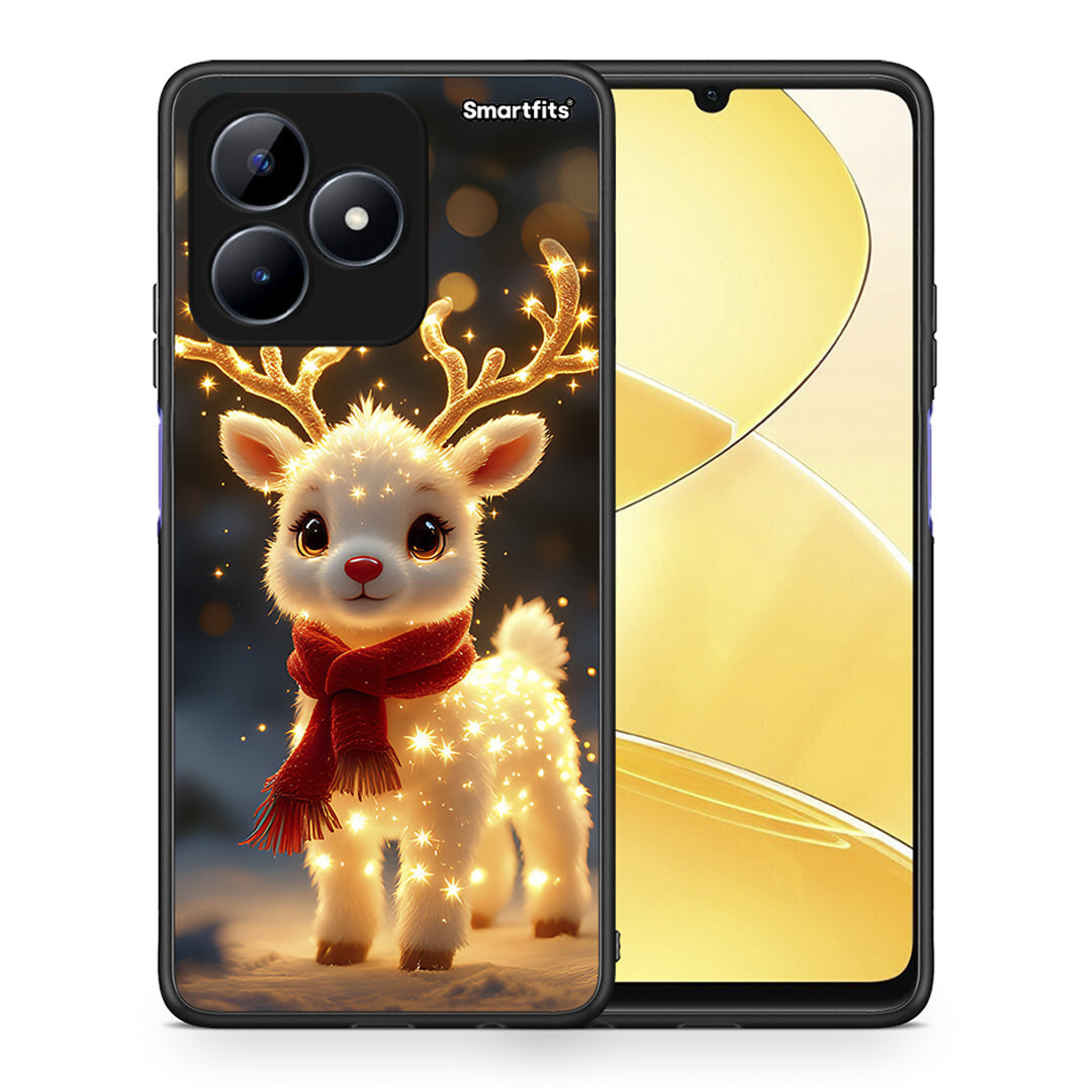 Θήκη Realme Note 50 Christmas Cutie από τη Smartfits με σχέδιο στο πίσω μέρος και μαύρο περίβλημα | Realme Note 50 Christmas Cutie case with colorful back and black bezels