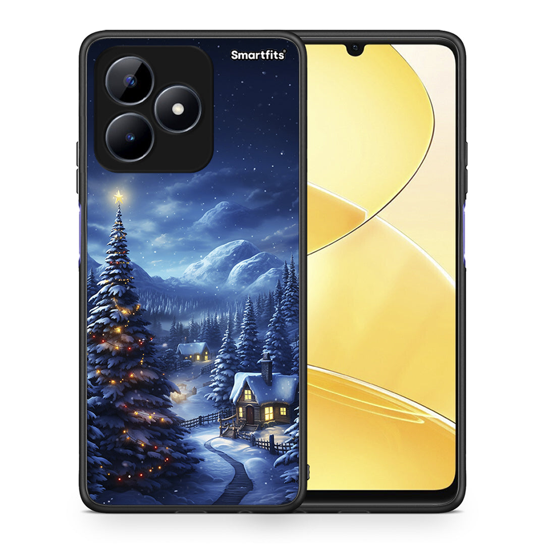 Θήκη Realme Note 50 Christmas Scenery από τη Smartfits με σχέδιο στο πίσω μέρος και μαύρο περίβλημα | Realme Note 50 Christmas Scenery case with colorful back and black bezels