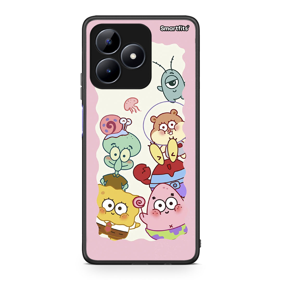 Realme Note 50 Cute Companion θήκη από τη Smartfits με σχέδιο στο πίσω μέρος και μαύρο περίβλημα | Smartphone case with colorful back and black bezels by Smartfits