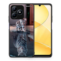 Thumbnail for Θήκη Realme C51 Tiger Cute από τη Smartfits με σχέδιο στο πίσω μέρος και μαύρο περίβλημα | Realme C51 Tiger Cute case with colorful back and black bezels